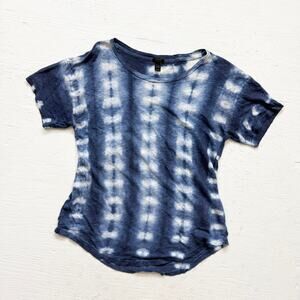 J.Crew Blue White Tie Dye Linen T-Shirt, Size Small